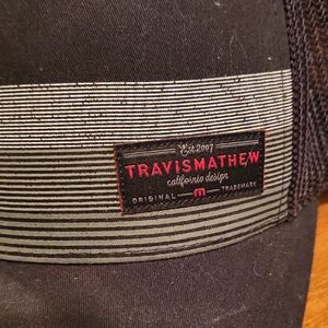 TravisMathew Black and Gray Cap With Mesh Backing